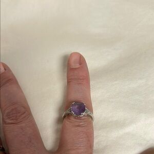 Elegant Silver and Purple Gemstone Ring